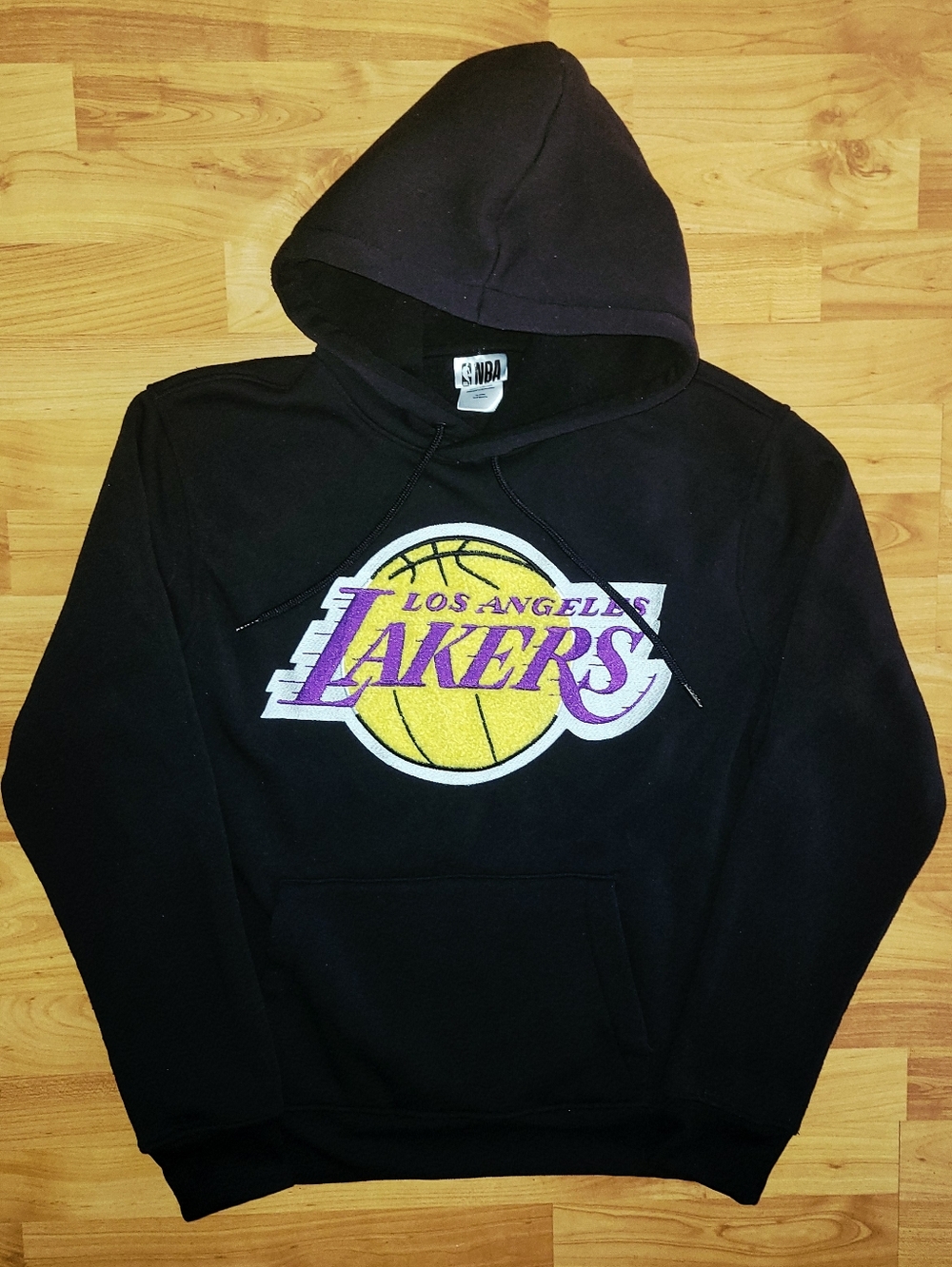 LA Lakers Black Medium Hoodie, Los Angeles Lakers Pullover Puffy Logo